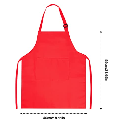 3 Pcs Delantales para Niños, Ajustable Delantal de Cocina Niño Niña 3-12 Años, Convenientes Delantal para Pintar Infantil con 2 Bolsillo, Niñito Delantal de Cocinero para Hornear Escuela(Azul)