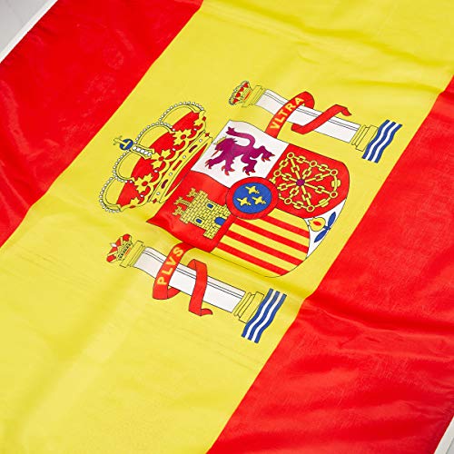 3 Pieza Banderas de España de 150 x 90 cm, banderines para el Día Nacional, Vacaciones, Fiestas, desfiles, Juegos de fútbol, Eventos Deportivos, Decoraciones de Bares