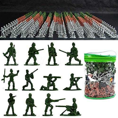 300 mini figuras militares, 12 posturas soldados de juguete de plástico con modelos de banderas para el hogar, modelo de soldado antiguo, juegos de guerra militar, figuras de acción regalo para niños