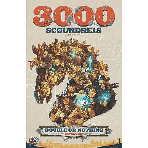 3000 Scoundrels: Double or Nothing Board Game Expansion - Mejora tus juegos con nuevas mecánicas y estrategias! Juego familiar, a partir de 12 años, 2-4 jugadores, tiempo de juego de 60 a 90 minutos,