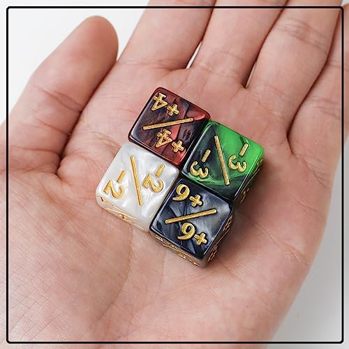 48 Piezas MTG Contadores de Dados Dados Token,Lealtad Dice D6 Loyalty Dice Setcon Bolsillos, Compatible con MTG, CCG, Card Gaming Accesorio, 4 Colores