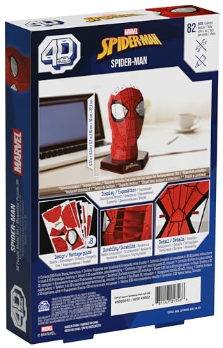 4D Build Kit de Maqueta de Rompecabezas en 3D de Spider-Man de Marvel, 82 Piezas, para Decoración de Escritorio, Juguetes de Construcción, Rompecabezas en 3D para Adultos y Niños a Partir de 12 Años