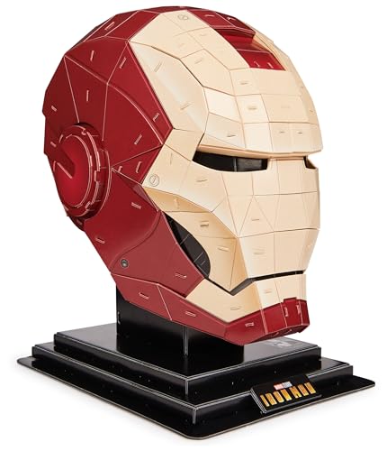 4D Build,kit de maqueta de rompecabezas en 3D de Iron Man de Marvel,96 piezas|Casco de Iron Man para decoración de escritorio|Juguetes de construcción|Rompecabezas en 3D para adultos y niños