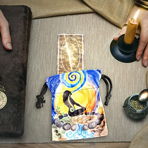 5 Pcs Estuche para cartas de Tarot, Bolsa de Tela Tarot Cards, Bolsa de almacenamiento de cartas de Tarot de la Madre Tierra con cordón, bolsas de almacenamiento, bolsas de joyería para Zebroau