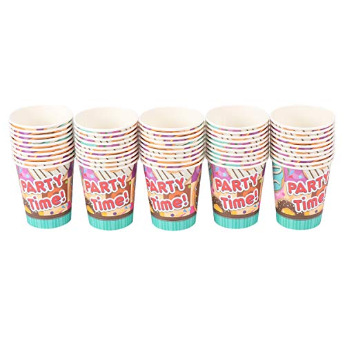 50 Pcs De Donas Fiesta De Pastelería Vasos Desechables Para Fiestas Favor De Fiesta De Donas Vajilla De Fiesta De Donas Rosquilla Vaso De Jugo Niño