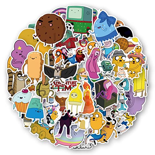 50PCS Adventure Time Pegatinas, Juego Clásico Pegatinas para Niños Adolescentes, Vinilo Impermeable Cool Calcomanías Pegatinas para Laptop, Botella de Agua, Bicicleta