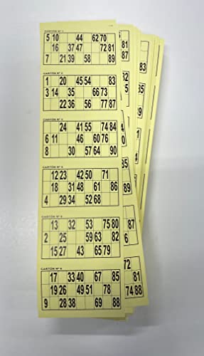 510 Cartones de Bingo para TACHAR (Amarillo)