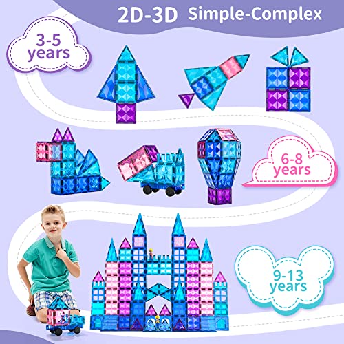 52 Piezas Juguetes Niños Niña 2 3 4 5 6 7 8 Años Educativos 3D Bloques Construccion Niños con imán fuerte y superficie de diamante brillante Cumpleaños de Navidad Cadeaux pour Fille Enfants 3 4 6 ans