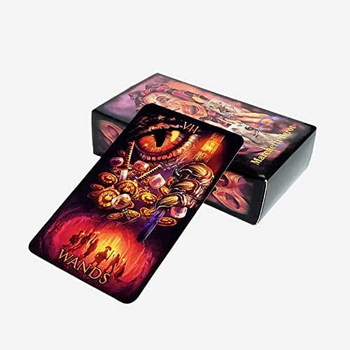 78pcs Cartas de Tarot,Mar Chetti Tarot,Cartas de Adivinación,Cartas de Tarot para Principiantes,Mar Chetti Baraja Tarot,Baraja Tarot Clásica para Fiesta en Casa y Reunión de Amigos