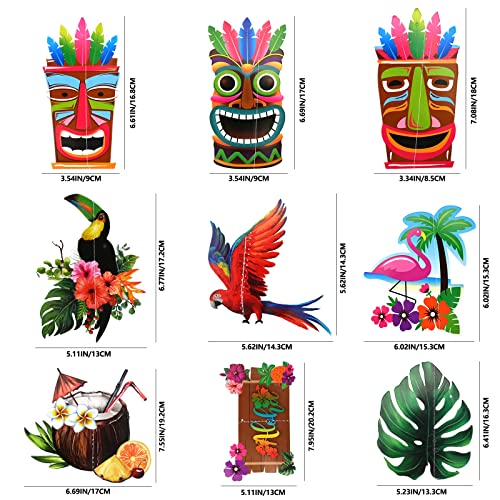 8Pcs Hawaii Aloha Party Decorations Luau Fiesta de Cumpleaños Decoraciones Colgantes de Pared Flor de Aloha Decoración de Techo para Hawaiian Tropical Pool Summer Party