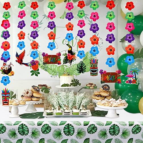 8Pcs Hawaii Aloha Party Decorations Luau Fiesta de Cumpleaños Decoraciones Colgantes de Pared Flor de Aloha Decoración de Techo para Hawaiian Tropical Pool Summer Party