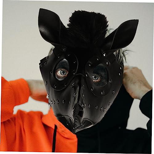 Abaodam 1 Pc Máscara De Cabeza De Caballo Disfraz De Cara De Animal De Cuero Máscaras De Terror De Halloween Asesino De Terror Cosplay Perdición Traje Planchar Gótico Plaga