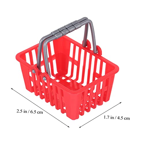 ABOOFAN 10 Uds Mini Cesta De La Compra Cesta De La Compra De Plástico Cesta De La Compra para Niños Mini Cesta Ornamento Soporte De Almacenamiento De Frutas Pequeño Carrito De La Compra