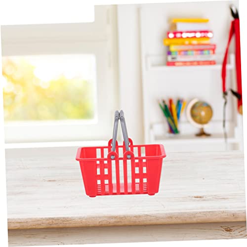 ABOOFAN 10 Uds Mini Cesta De La Compra Cesta De La Compra De Plástico Cesta De La Compra para Niños Mini Cesta Ornamento Soporte De Almacenamiento De Frutas Pequeño Carrito De La Compra