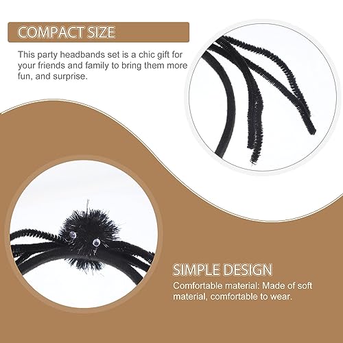 ABOOFAN 4 Piezas Fichas Casino Diadema De Miedo Banda De Pelo De Halloween Sombreros De Halloween Aros De Pelo Cosplay Gorro De Halloween Diadema Gótica Vestir Bola De Pelo Araña