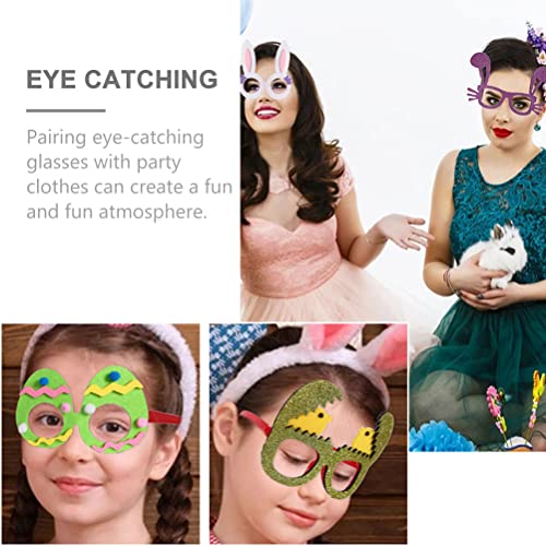 ABOOFAN 6 Piezas Gafas De Pascua Gafas De Disfraz Montura De Gafas De Anteojos De Fiesta De Pascua Canasta De De Pascua Sufre Rellenos De Calcetines Máscara Niño Ropa Tela No Tejida