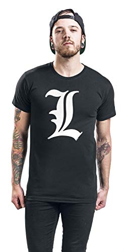 ABYSTYLE - Death Note - Camiseta - L Tribute - Hombre - Negro (XXL)