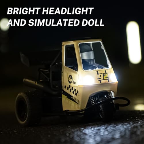 ACAMMZAR Coche Teledirigido, 1/16 RC Coche Motocicletas con 22+Km/h, 2.4GHz Crawler Camiones con 2 Baterías 50min, Dirección proporcional, Spray, Música, Luces, Regalo para Niños y Adultos