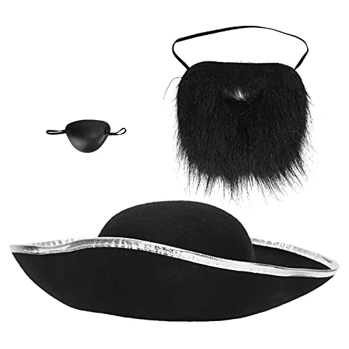 Accesorios Piratas, Magníficos Bigotes Negros Falsos para Amigos para Niños para Vestidos Festivos, Fiesta de Carnaval para Halloween, Manualidades Decorativas