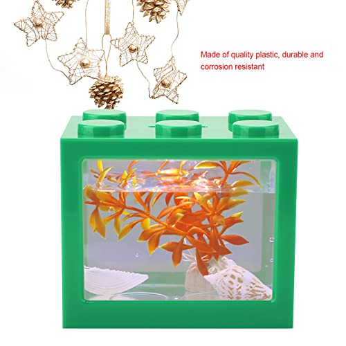 Acuario, Mini Lámpara De Escritorio, Peceras LED USB, Decoración De Peces Para Taquilla, Decoración De Mesa De Té(Verde)