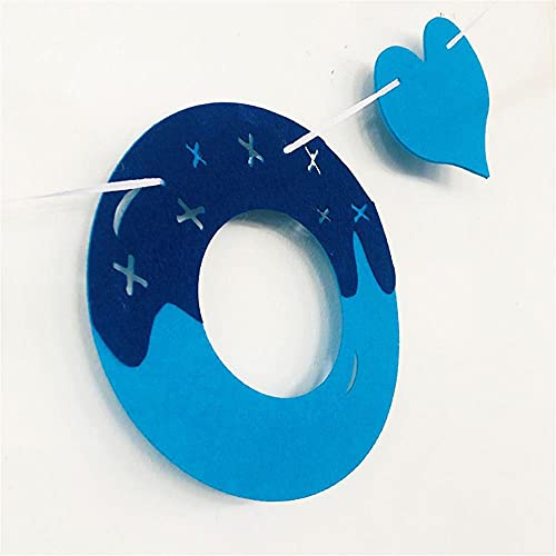 Aeromdale Nonwovens DIY Feliz primer cumpleaños 2 años de edad OH BABY Banner Bandera Niños Niñas Género Revelar Baby Shower Party Decoración Azul - Uno - 1 PC