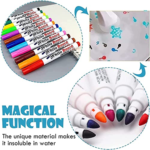 AHSRW Dooddy Magic Painting Pens, Magical Doodle Water Floating Ink Pen for Kids, Magical Water Floating Pen with Spoon (Set 2)