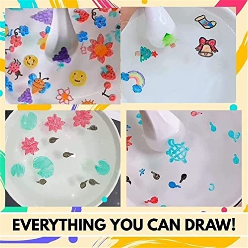 AHSRW Dooddy Magic Painting Pens, Magical Doodle Water Floating Ink Pen for Kids, Magical Water Floating Pen with Spoon (Set 2)