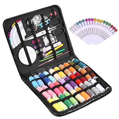 AILANDA Kit de Costura con 101 Piezas Accesorios De Costura Premium Rainbow-Colored Carrete De Hilos para Viajes a Domicilio y Uso de Emergencia