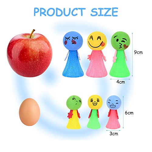 Ainiv 18pcs Juguetes Lanzadores Resorte, Juguetes Que Rebotan, Emoji Muñecas Que Rebotan, Suministros para Fiestas, Pascua, Halloween, Regalo de Cumpleaños para Niños (Color Aleatorio)