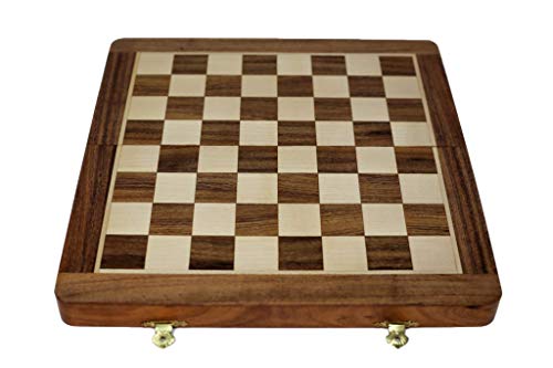 Ajuny Juegos de Mesa para Adultos y familias Juego de Tablero y Piezas de ajedrez de Madera Plegable para Almacenamiento magnético para Jugar en Movimiento Tamaño 10X5X2 Pulgadas