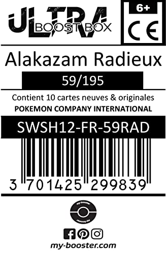 Alakazam Radieux (Alakazam Radiante) 59/195 - Myboost X Epée et Bouclier 12 Tempête Argentée - Box de 10 Cartas Pokémon Francés