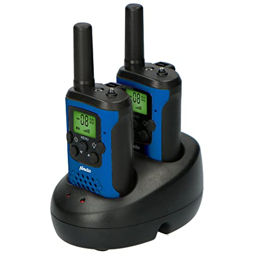 Alecto FR-175BW - Juego de Dos radios bidireccionales, Alcance de hasta 7 kilómetros, Azul/Negro