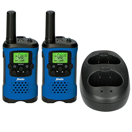 Alecto FR-175BW - Juego de Dos radios bidireccionales, Alcance de hasta 7 kilómetros, Azul/Negro