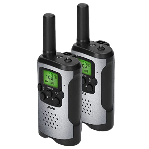 Alecto FR115GS - Juego de 2 radios para niños - Alcance hasta 5 kilómetros - Gris/Negro