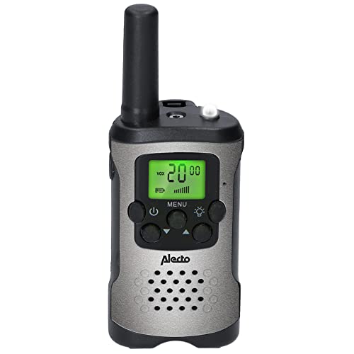 Alecto FR115GS - Juego de 2 radios para niños - Alcance hasta 5 kilómetros - Gris/Negro