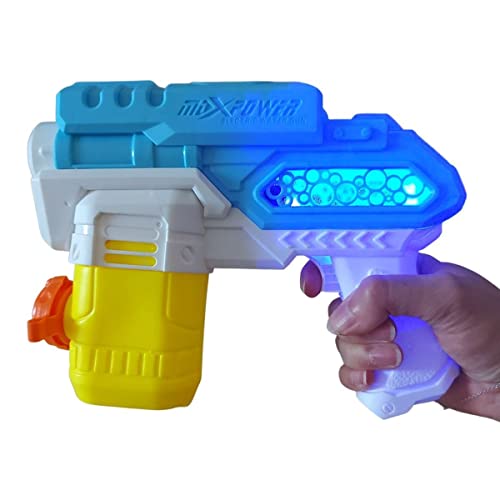 alldoro 63078 Water Power - Pistola de Agua eléctrica (Aprox. 22 cm, cañón de Agua con luz, Alcance de hasta 8 Metros, para Playa, jardín y Ocio, para niños a Partir de 3 años), Color Azul