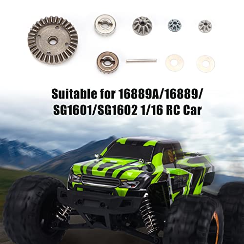 Alomejor Piñones de Engranaje Diferencial de Metal para Coches 1/16 RC con Engranaje Impulsor para 16889A 16889 SG1601 SG1602 M16103