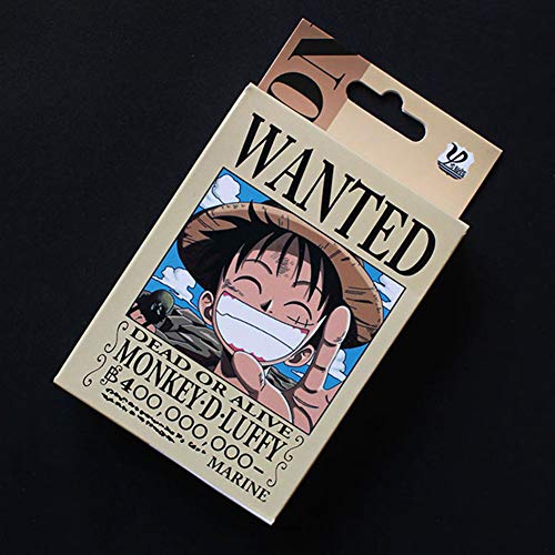 ALTcompluser Anime One Piece Figuras Wanted Juego de cartas de póquer Deck Playing Cards 54 hojas – Regalo para fans (El sombrero de paja pirata)