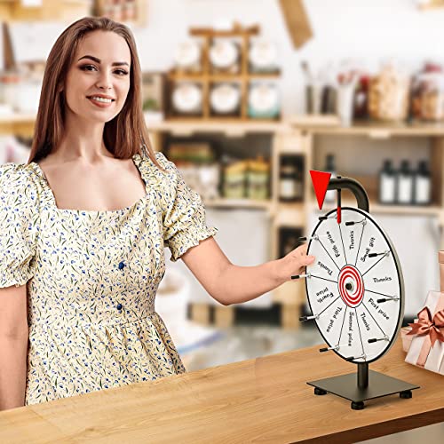 Alumrion Rueda giratoria de mesa 10 ranuras fortuna ruleta juego de rotación con borrable en seco juego en blanco Spinners rueda de precio