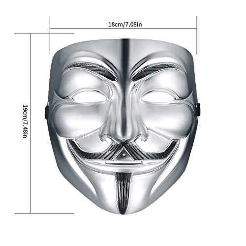 Amebleak Hacker Máscara, 4 Pcs V para Vendetta Máscara, Anonymous Mask, Máscaras Anonymous, Halloween Mask, Halloween Cosplay Accesorios Fiesta Props