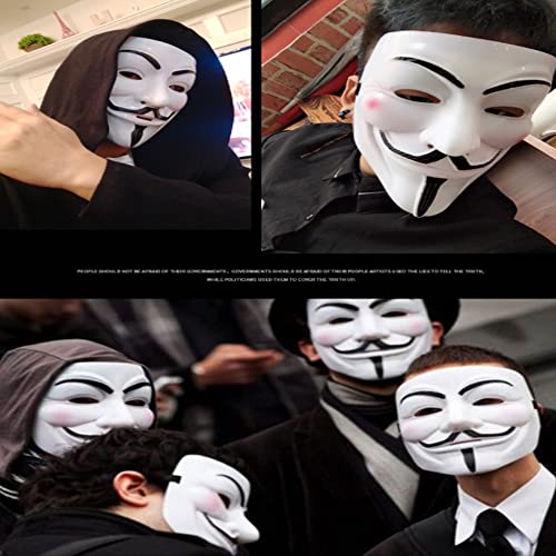 Amebleak Hacker Máscara, 4 Pcs V para Vendetta Máscara, Anonymous Mask, Máscaras Anonymous, Halloween Mask, Halloween Cosplay Accesorios Fiesta Props