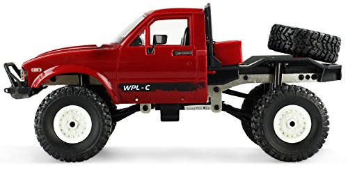 Amewi Pick-Up Truck Rojo Brushed 1:16 RC Coche a Escala 1:16 Eléctrico Camión Todoterreno 4x4 (4WD) RTR 2,4