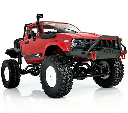 Amewi Pick-Up Truck Rojo Brushed 1:16 RC Coche a Escala 1:16 Eléctrico Camión Todoterreno 4x4 (4WD) RTR 2,4