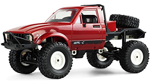 Amewi Pick-Up Truck Rojo Brushed 1:16 RC Coche a Escala 1:16 Eléctrico Camión Todoterreno 4x4 (4WD) RTR 2,4