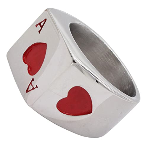 Amosfun 3 Piezas Anillo De Póquer Anillo De Cóctel Anillos De Motorista De Póquer Anillo De Boda Anillo De Declaración Anillo De La Perdición Mf Anillo De Acero Titanio Afortunado Hombre