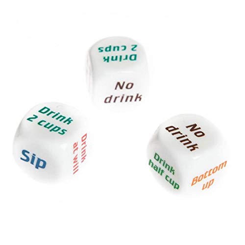 AMOYER 1pcs Inglés Beber Pub Amantes del Vino Mora Juegos de Dados para Adultos Barra Bebida del Partido Decider Dados los Juguetes Divertidos