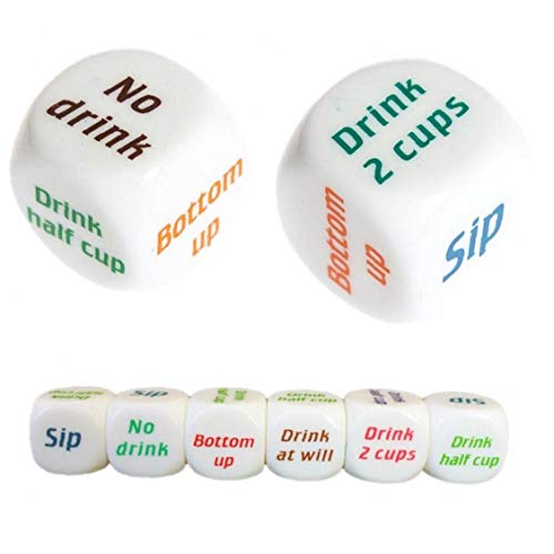 AMOYER 1pcs Inglés Beber Pub Amantes del Vino Mora Juegos de Dados para Adultos Barra Bebida del Partido Decider Dados los Juguetes Divertidos