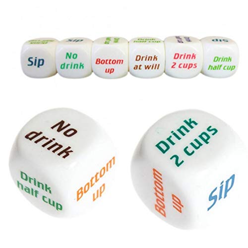 AMOYER 1pcs Inglés Beber Pub Amantes del Vino Mora Juegos de Dados para Adultos Barra Bebida del Partido Decider Dados los Juguetes Divertidos