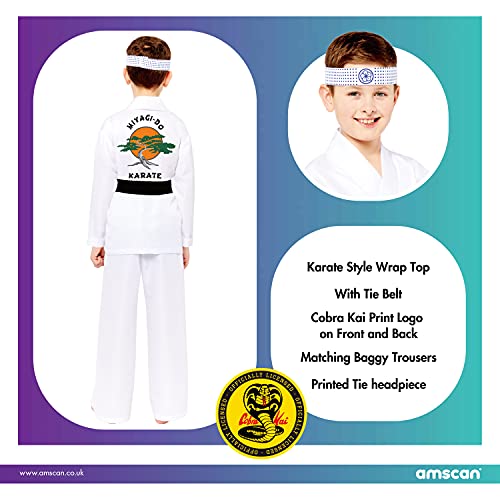 amscan Miyagi Do Karate 10-12 años Disfraz de fantasía, Blanco, Unisex niños