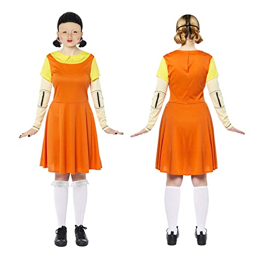 amscan Women's Official Squid Game Doll Deluxe Fancy Dress Costume